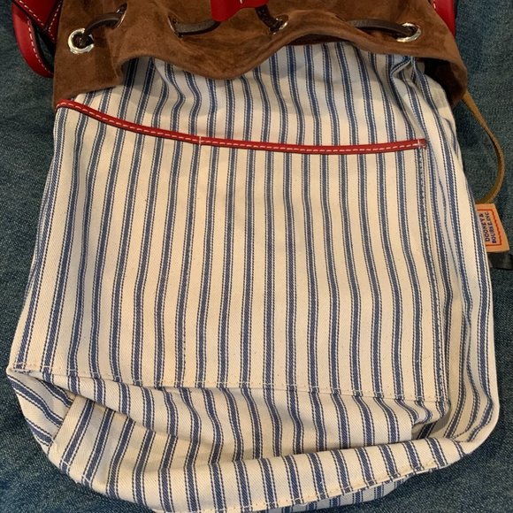 Dooney & Bourke Large Beacon Saffiano red bucket drawstring bag - Picture 15 of 15